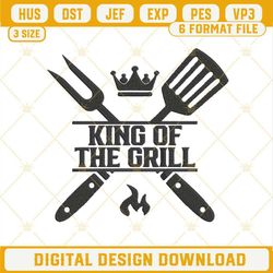 King Of The Grill Embroidery Designs, BBQ Grill Embroidery Design File.jpg
