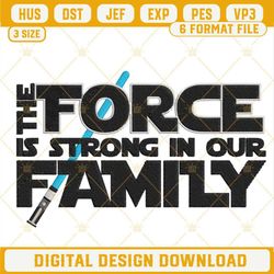 The Force Is Strong In Our Family Embroidery Design File, Star Wars Funny Quotes Embroidery Pattern.jpg