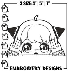 Anya cute Embroidery Design, Spy x family Embroidery, Embroidery File, Anime Embroidery, Anime shirt, Digital download,E