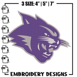 ACU Wildcats mascot embroidery design, NCAA embroidery, Sport embroidery,logo sport embroidery, Embroidery design,Embroi