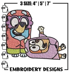 Bluey bingo Embroidery design, Bluey bingo Embroidery, Embroidery File, cartoon design, cartoon shirt, Digital download,