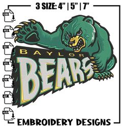 Baylor Bears poster embroidery design, Sport embroidery, logo sport embroidery, Embroidery design, NCAA embroidery,Anime