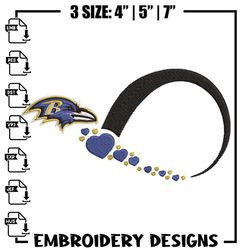 Baltimore Ravens Heart Football embroidery design, Baltimore Ravens embroidery, NFL embroidery, logo sport embroidery.,A