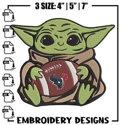 Baby Yoda Houston Texans embroidery design, Texans embroidery, NFL embroidery, sport embroidery, embroidery design.,Anim