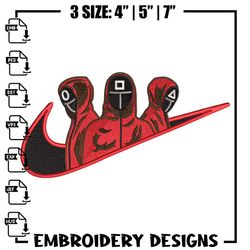 Calamar nike ,Embroideryroidery design, squid game ,Embroideryroidery, nike design, movie design, movie shirt, Digital d
