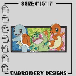bulbasaur Charmander Squirtle ,Embroideryroidery design, Pokemon ,Embroideryroidery, anime design, logo design, Instant