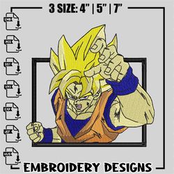 Box SS Goku ,Embroideryroidery design, dragon ball ,Embroideryroidery, anime design, logo design, anime shirt, Instant d