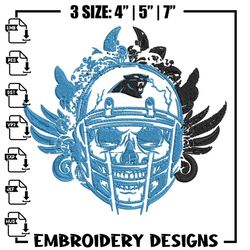 Carolina Panthers Skull Helmet embroidery design, Carolina Panthers embroidery, NFL embroidery, logo sport embroidery,Em
