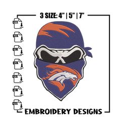 Denver Broncos Skull embroidery design, Broncos embroidery, NFL embroidery, logo sport embroidery, embroidery design..jp
