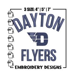 Dayton Flyers logo embroidery design, Basketball embroidery, Sport embroidery, logo sport embroidery, Embroidery design.