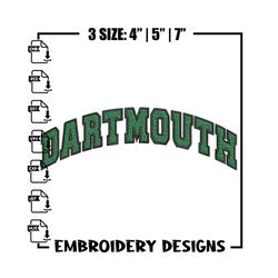 Dartmouth logo embroidery design, Baseball embroidery, Sport embroidery, logo sport embroidery, Embroidery design.jpg