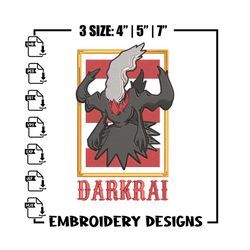 Darkrai poster Embroidery Design, Pokemon Embroidery, Embroidery File, Anime Embroidery, Anime shirt, Digital download.j