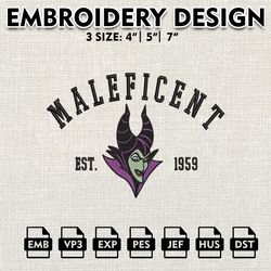 Disney Halloween Embroidery Designs, Halloween Machine Embroidery Pattern, Maleficent Est Halloween Embroidery files