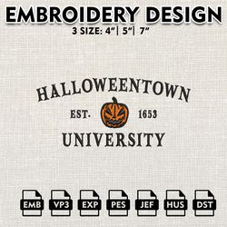 Halloweentown University Embroidery files, Spooky Pumpkin Machine Embroidery Pattern, Halloween Embr8