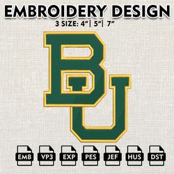NCAA Logo Embroidery Designs, Baylor Bears Embroidery Files, NCAA Bears, Machine Embroidery Designs53