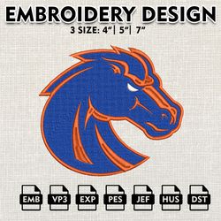 NCAA Logo Embroidery Designs, Boise State Broncos Team Embroidery Files, NCAA Broncos Team, Machine 58