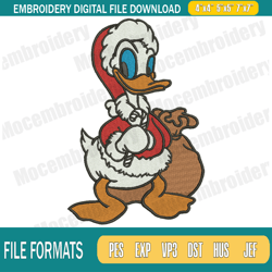 Donna Duck Christmas Embroidery Designs, Christmas Embroidery Design File Instant Download195