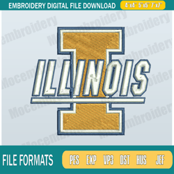 Illinois Fighting Illini Embroidery Designs, NCAA Logo Embroidery Files, Machine Embroider245