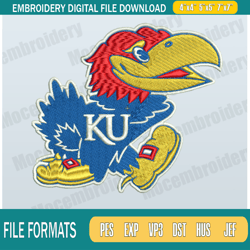 Kansas Jayhawks Embroidery Designs, NCAA Logo Embroidery Files, Machine Embroidery Pattern266
