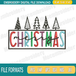 Merry Christmas Embroidery Designs, Christmas Embroidery Design File Instant Download,Embr295