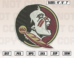 Florida State Seminoles Embroidery File, NCAA Teams Embroidery Designs File,Nike Embroider112