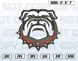 Georgia Bulldogs Mascot Embroidery File, NCAA Teams Embroidery Designs File,Nike Embroider121