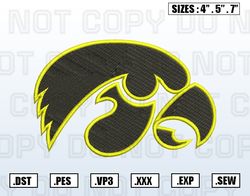 Iowa Hawkeyes Embroidery File, NCAA Teams Embroidery Designs File,Nike Embroidery Design,E150