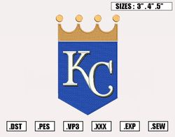 Kansas City Royals Embroidery Designs, MLB Logo Embroidery Files File,Nike Embroidery Desi162