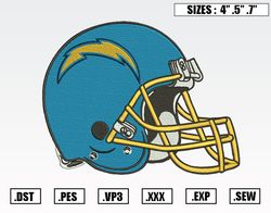 Los Angeles Chargers Helmet Embroidery Designs, NFL Embroidery Design File ,Nike Embroider175