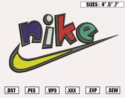 Nike 2 Outlines Slim Embroidery Designs, Nike Trending Embroidery Design File ,Nike Embroi239