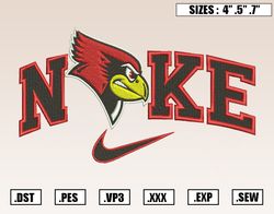 Nike Illinois State Redbirds Embroidery Designs, NCAA Embroidery Design File ,Nike Embroid274