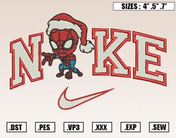 Nike Spider Man Santa Christmas Embroidery Designs, Christmas Embroidery Design File ,Nike313