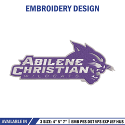 Abilene Christian logo embroidery design, Sport embroidery, logo sport embroidery,Embroide125