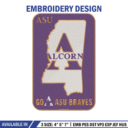 Alcorn State logo embroidery design, Logo embroidery, Sport embroidery, logo sport embroid200