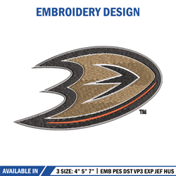 Anaheim Ducks logo Embroidery, NHL Embroidery, Sport embroidery, Logo Embroidery, NHL Embr212
