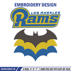 Los Angeles Rams Batman Symbol embroidery design, Rams embroidery, NFL embroidery, sport embroidery, embroidery design