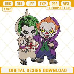 Baby Pennywise And Joker Embroidery Design File.jpg