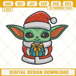 Baby Yoda Christmas Embroidery Designs, Baby Yoda Santa Hat Embroidery Design File.jpg