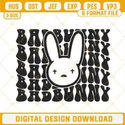 Bad Bunny Logo Wavy Retro Embroidery Designs, Un Verano Sin Ti Embroidery Files.jpg