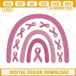 Breast Cancer Rainbow Machine Embroidery Design File.jpg