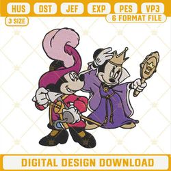 Captain Hook Mickey And Evil Queen Minnie Embroidery Designs, Walt Disney Halloween Embroidery Pattern Files.jpg