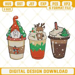 Christmas Coffee Drink Latte Cozy Embroidery Design File.jpg