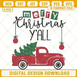 Christmas Truck Embroidery Designs, Merry Christmas Embroidery Design File.jpg