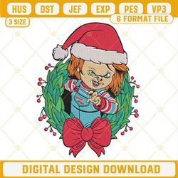 Chucky Christmas Embroidery Designs, Chucky Christmas Horror Embroidery Design File.jpg