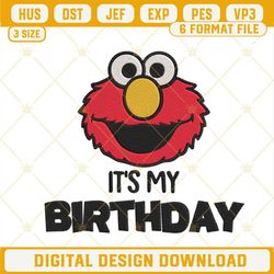 Elmo It's My Birthday Machine Embroidery Designs, Muppet Party Embroidery Files.jpg