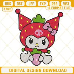 Kuromi Strawberry Embroidery Designs, Kuromi Hello Kitty Machine Embroidery Pattern Files.jpg