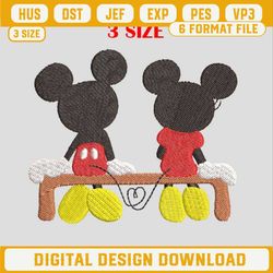 Mickey And Minnie Embroidery Design, Mickey And Minnie Love Embroidery Files, Mickey And Minnie Machine Embroidery Desig