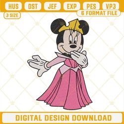 Minnie Mouse Princess Aurora Embroidery Designs, Sleeping Beauty Disney Embroidery Files.jpg