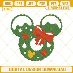 Mouse Head Christmas Wreath Machine Embroidery Designs.jpg