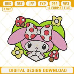 My Melody In Heart Machine Embroidery Design, Cute Hello Kitty Friends Embroidery File.jpg